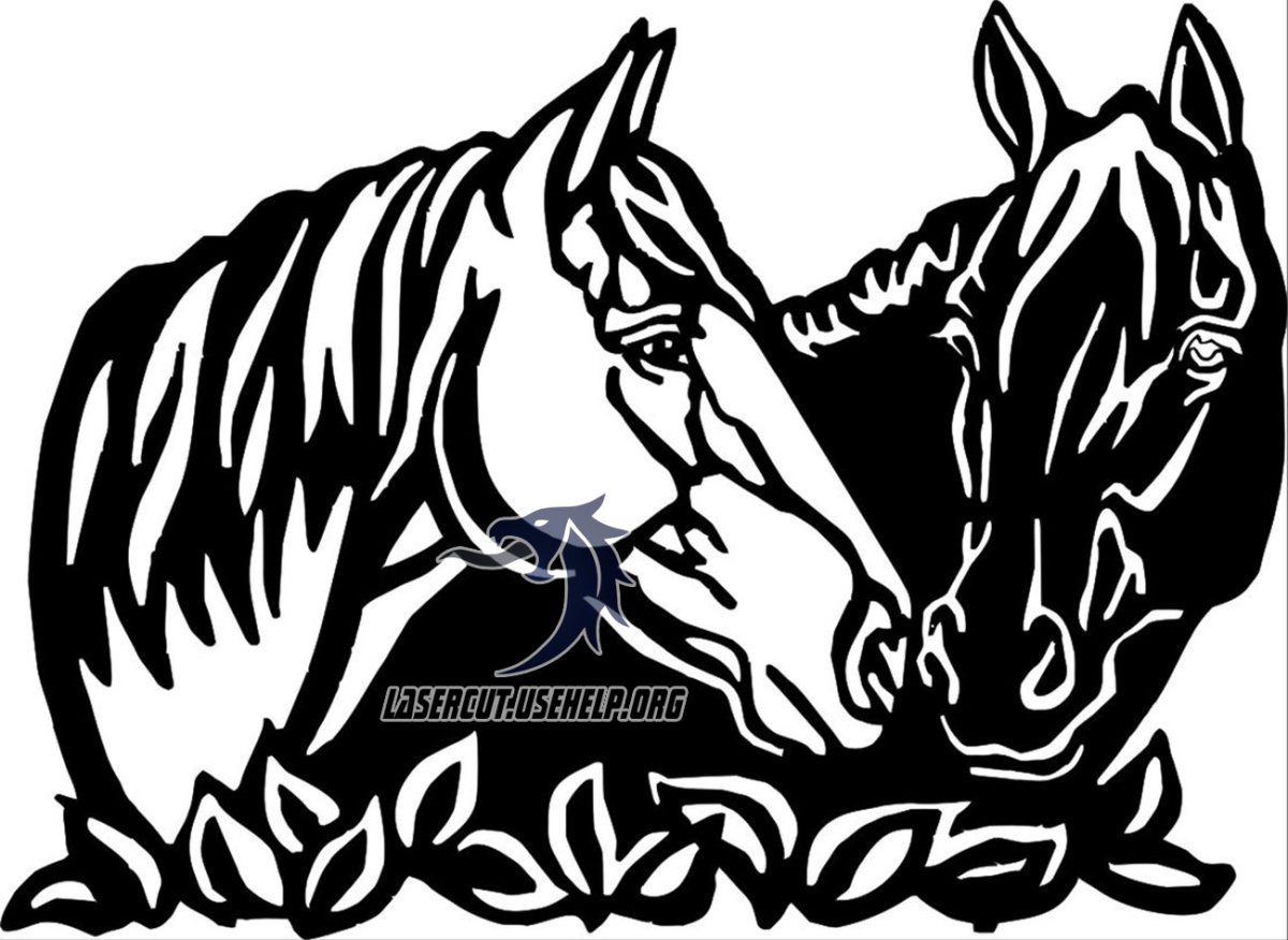 Трафарет резьбы по дереву лошади