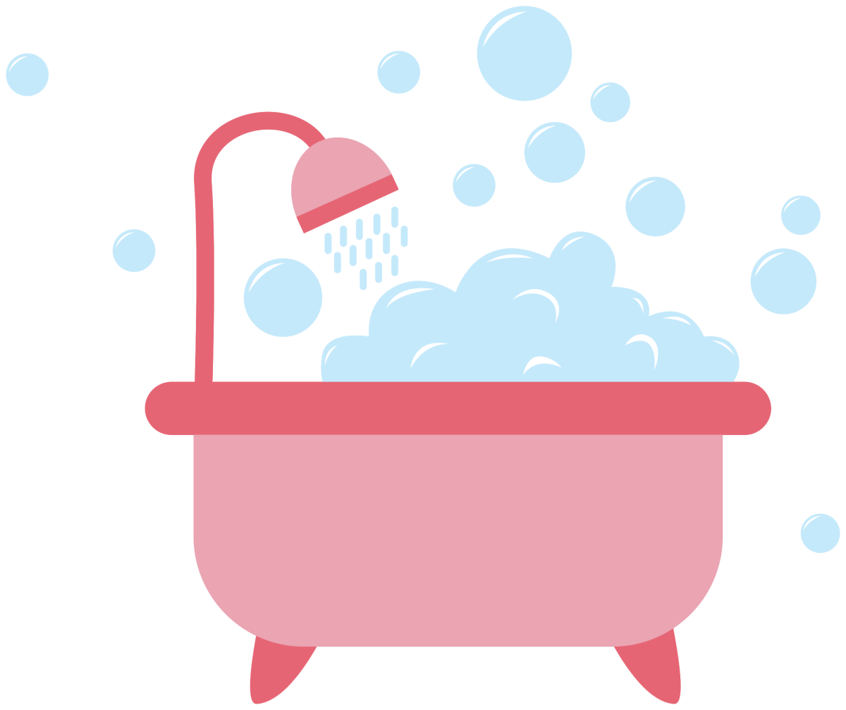 Ванна с пузырьками вектор