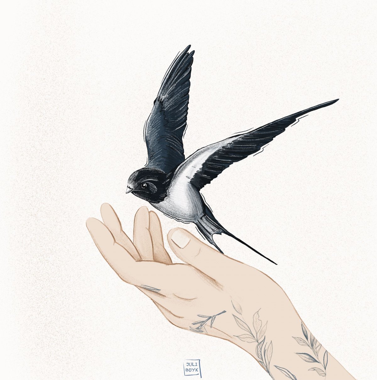 Ласточка в полете