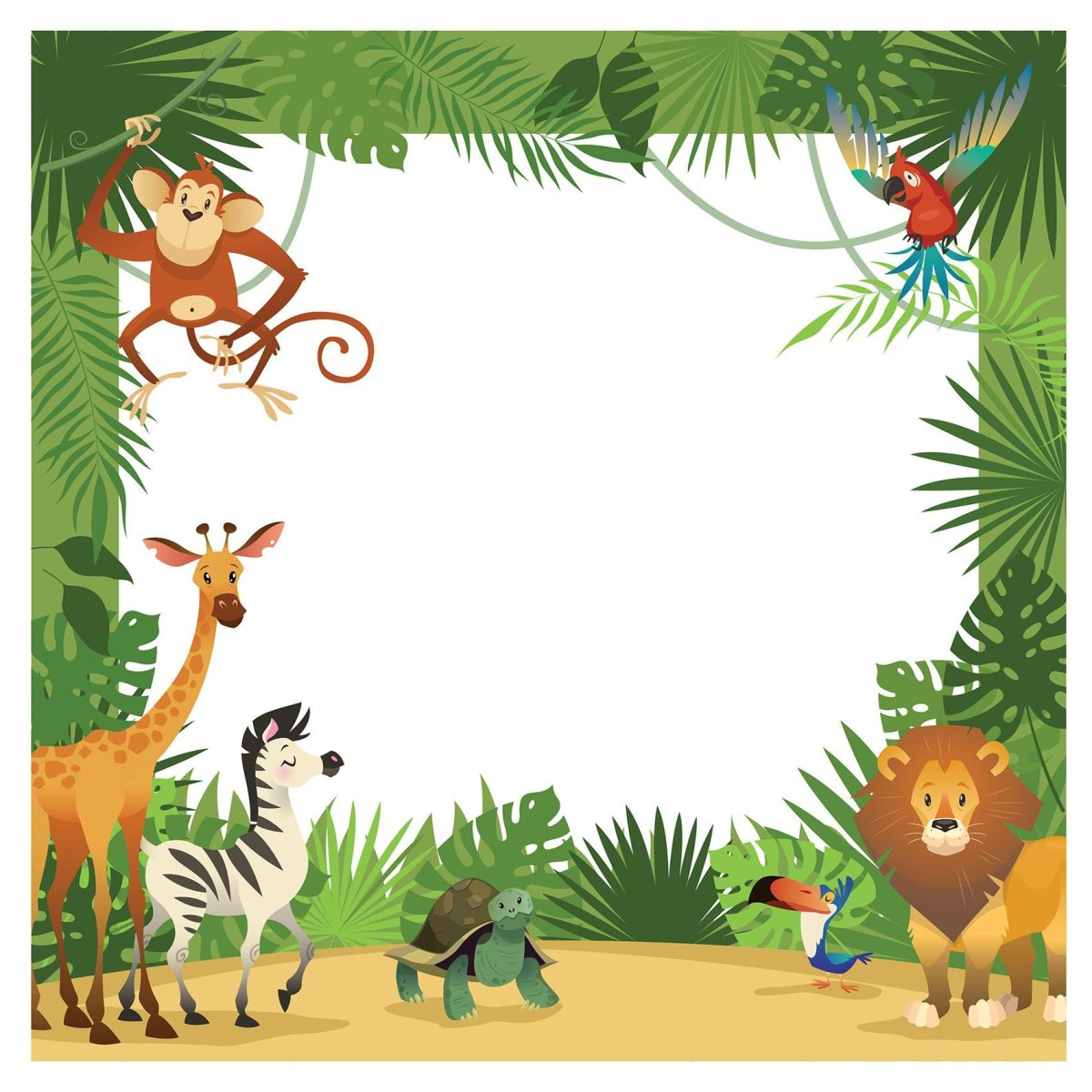 Рамка джунгли для детей