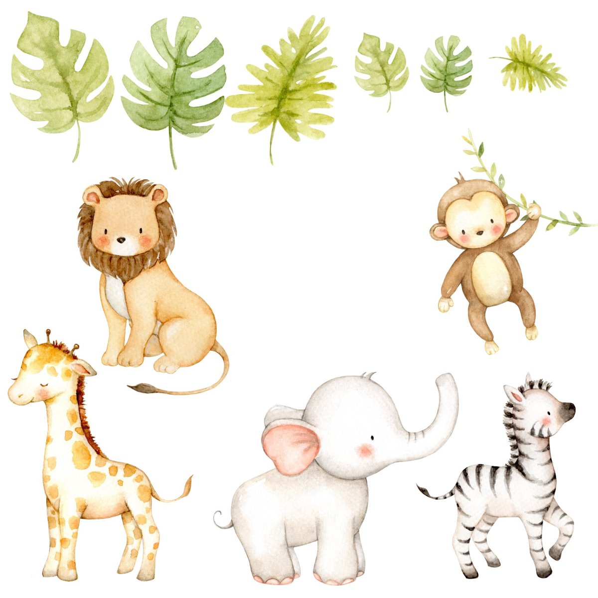 Животные сафари акварель