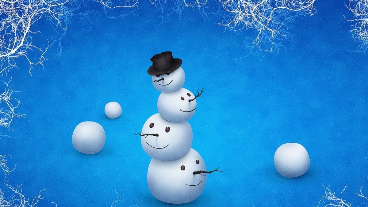 Обои на рабочий стол Снеговики