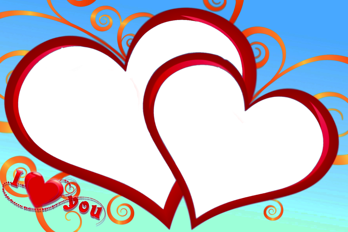 Рамка двойное сердце