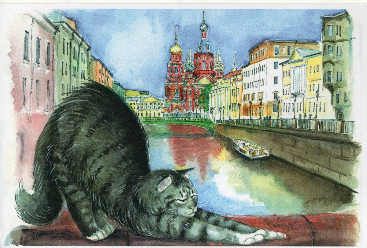 "Коты Санкт-Петербурга" художника Румянцева.