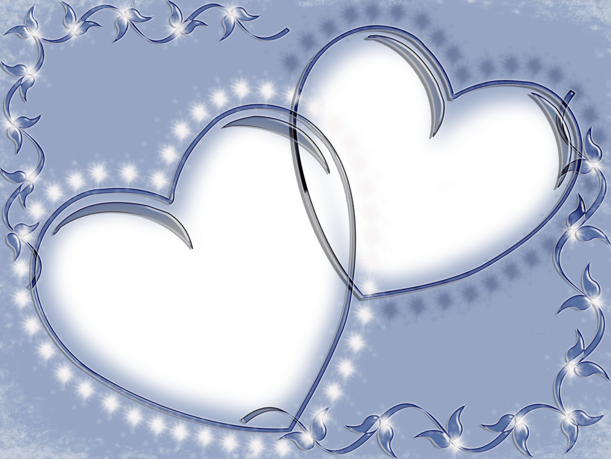 Рамка двойное сердце
