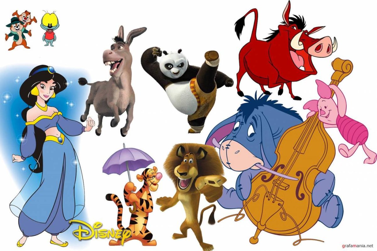 Персонажи зарубежных мультфильмов