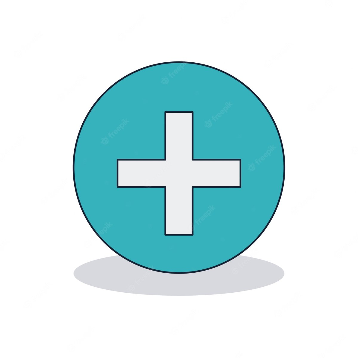 Значок плюс голубой