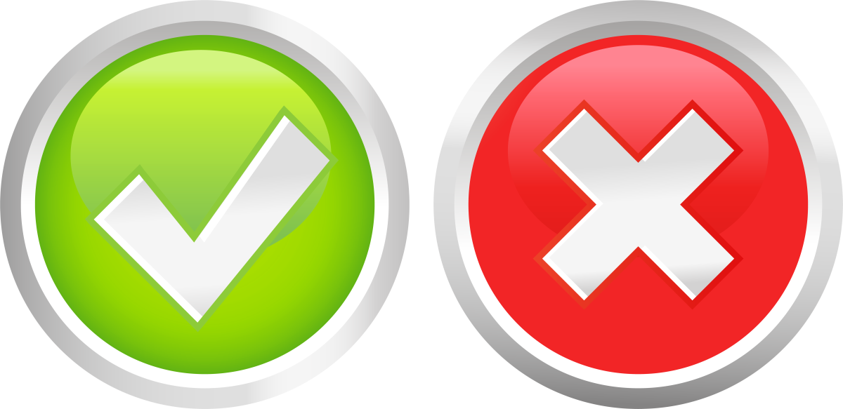Иконка галочка и крестик
