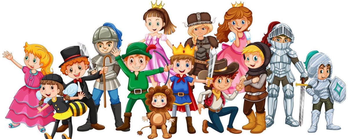 Дети в костюмах вектор