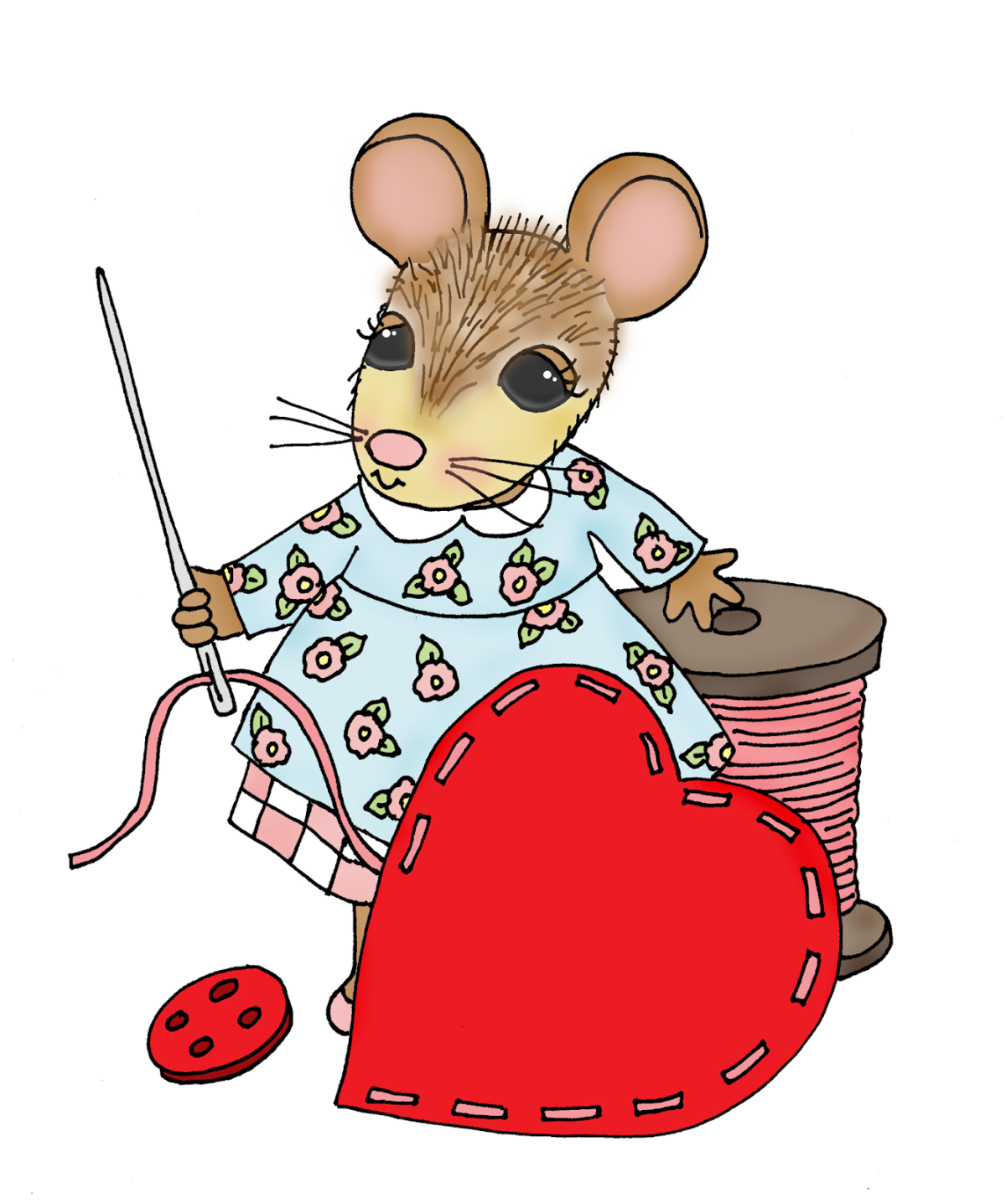 Мышка мультяшная на белом фоне