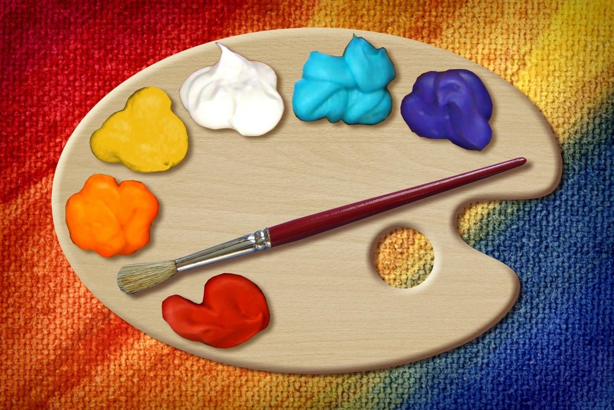 Палитра для красок чертеж