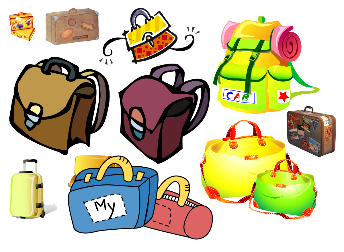 Портфель детский на белом фоне