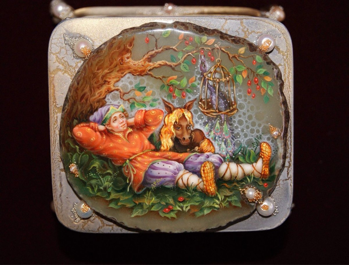 Шкатулка Федоскино конек горбунок