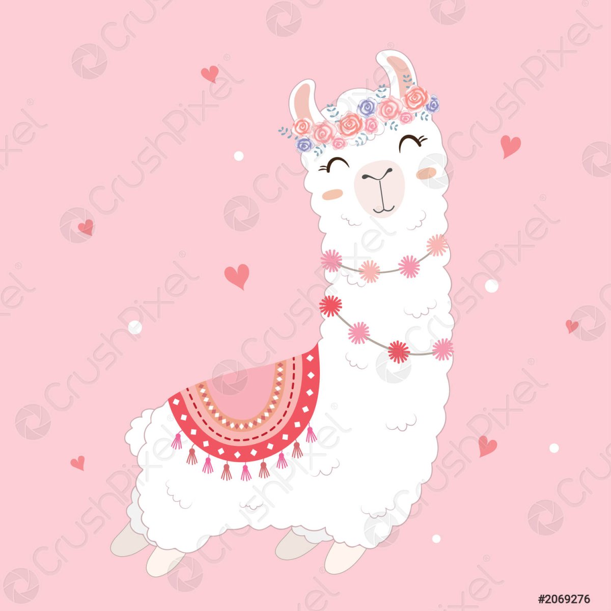 Лама шаблон для рисования