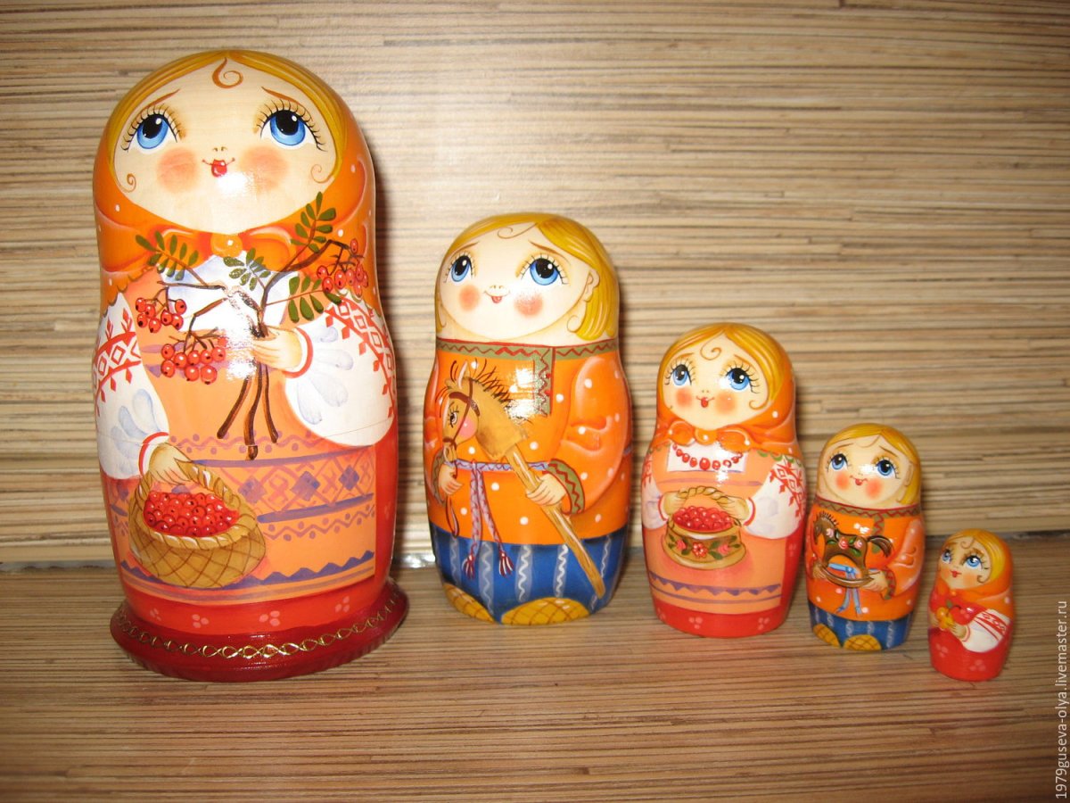 Матрешка гуслицкая роспись