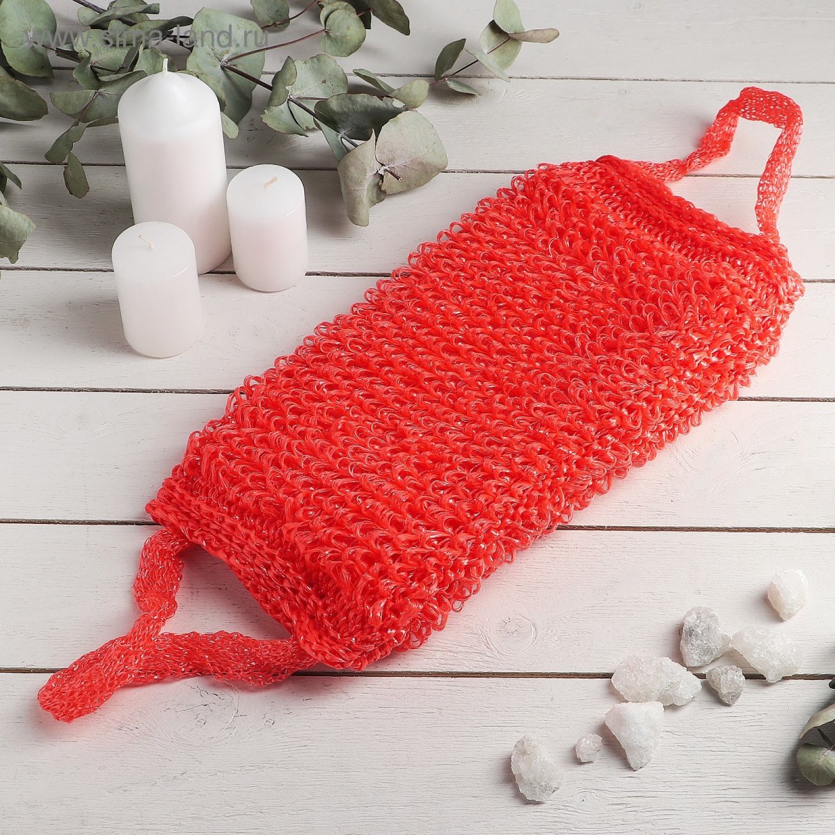 Мочалка с вытянутыми петлями