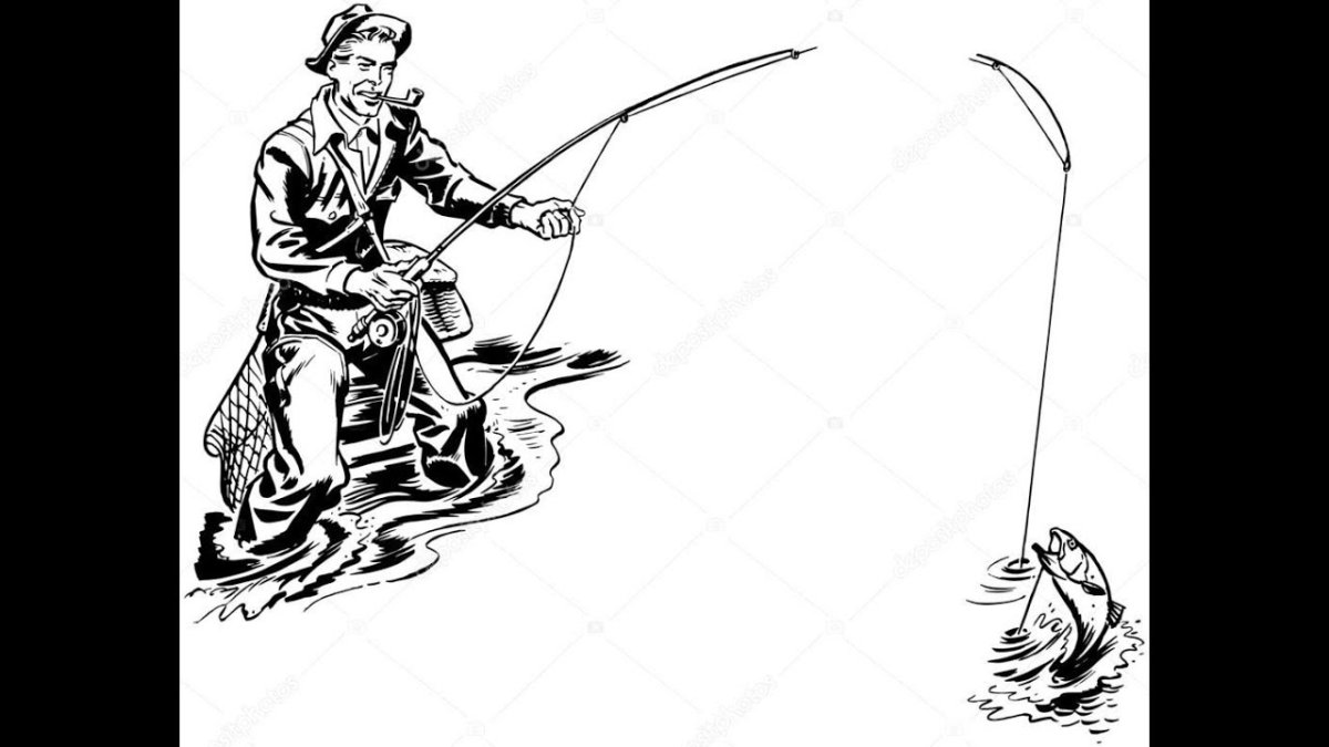Рыбак вектор