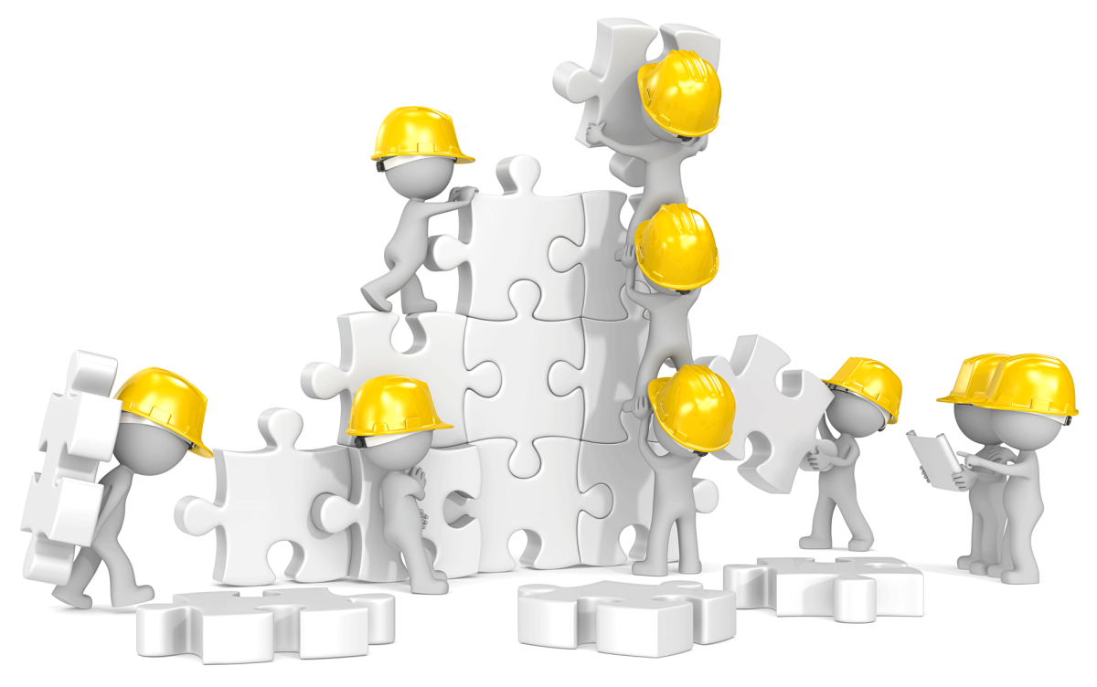 Белый человечек Строитель