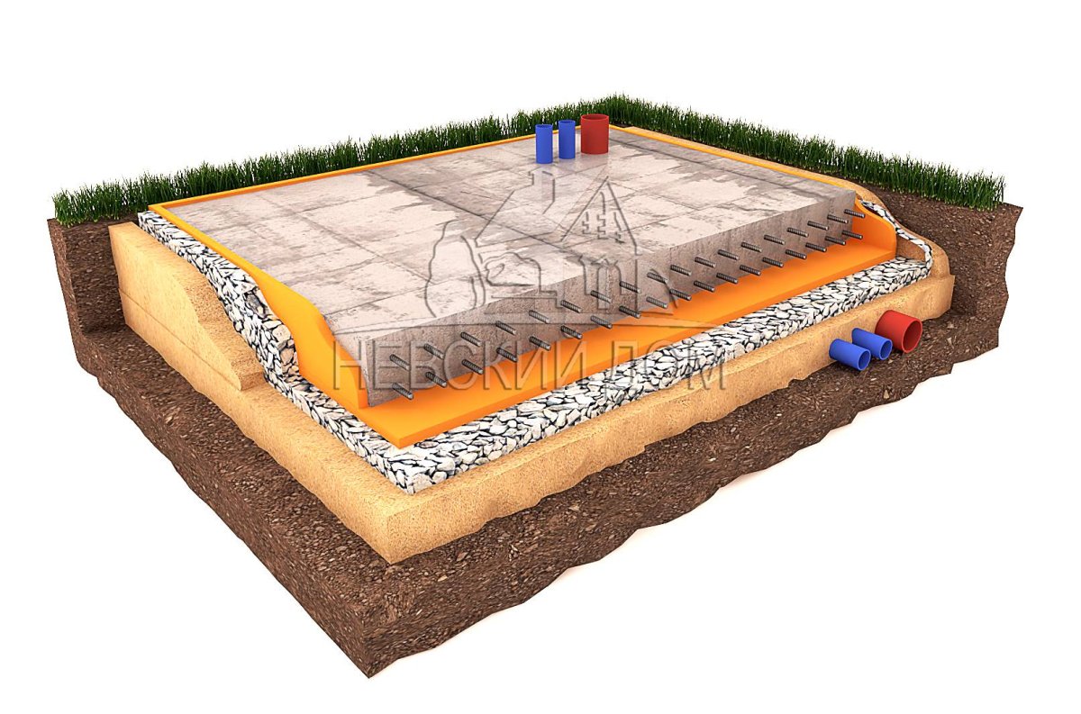 Монолитная плита фундамента