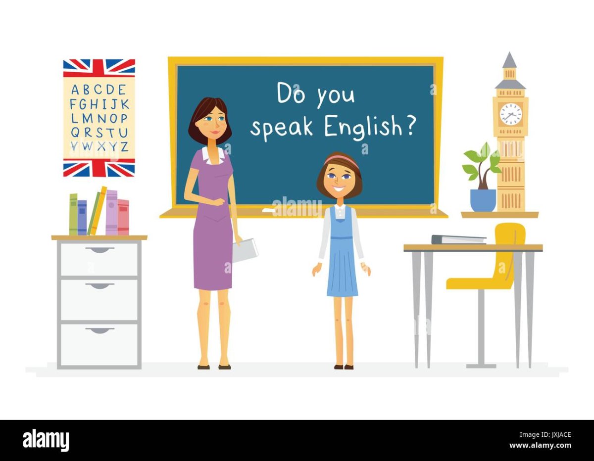 Учитель английского языка на уроке