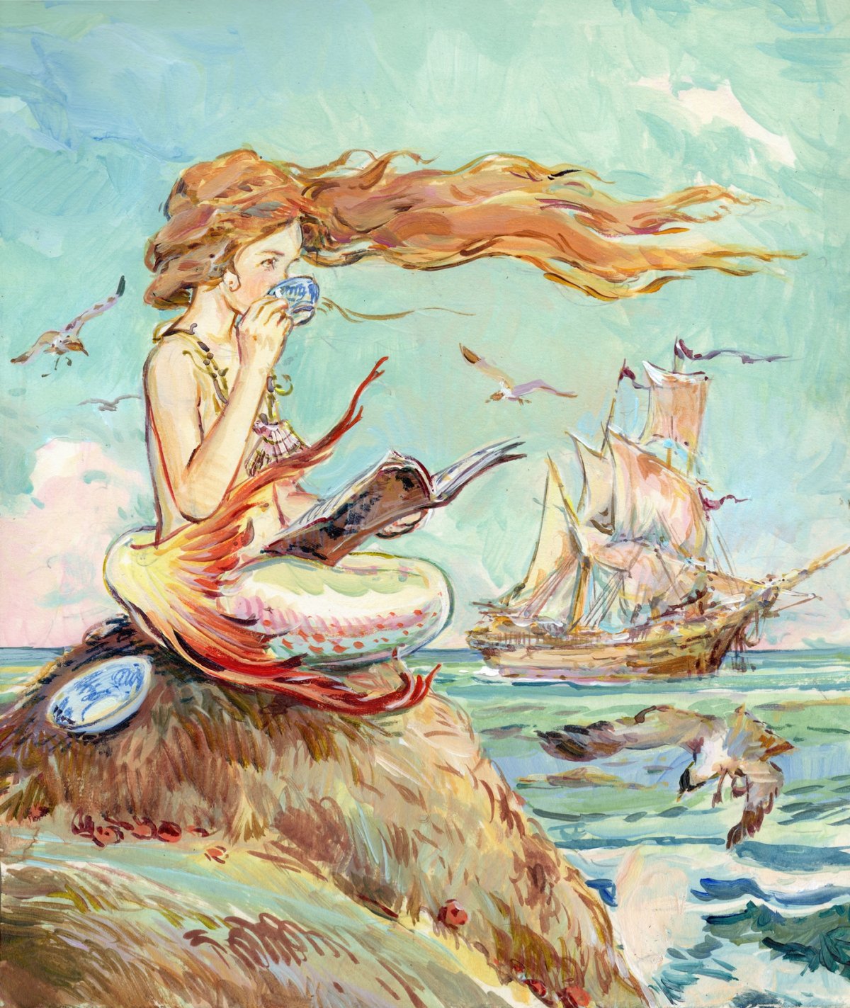 Русалка иллюстрация