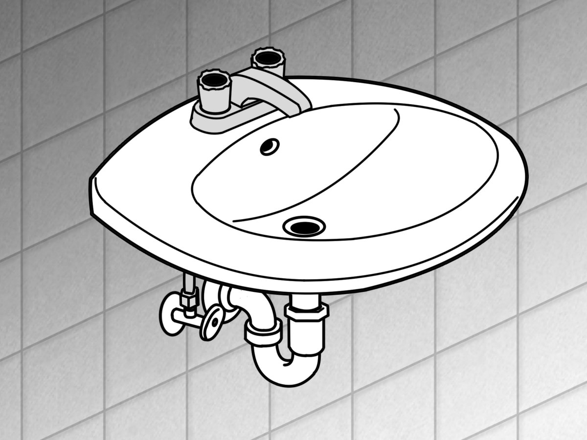 Нарисовать умывальник