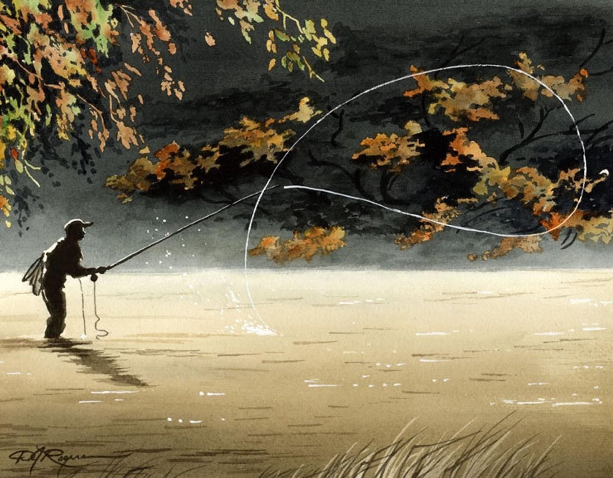 Картина рыбалка нахлыстом