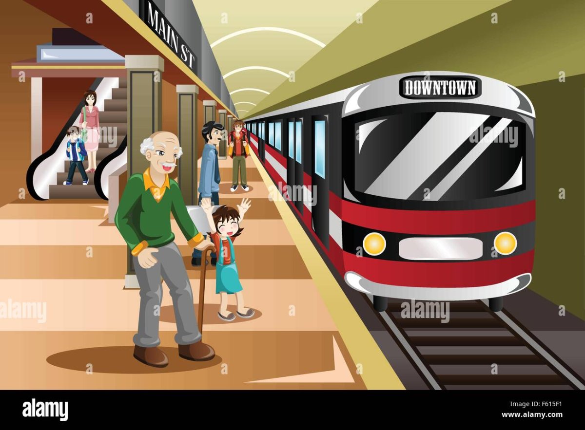 Вагон метро рисунок