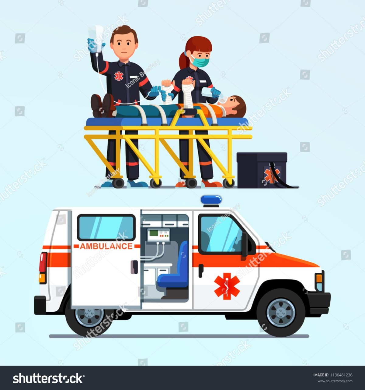 Носилки скорой помощи вектор