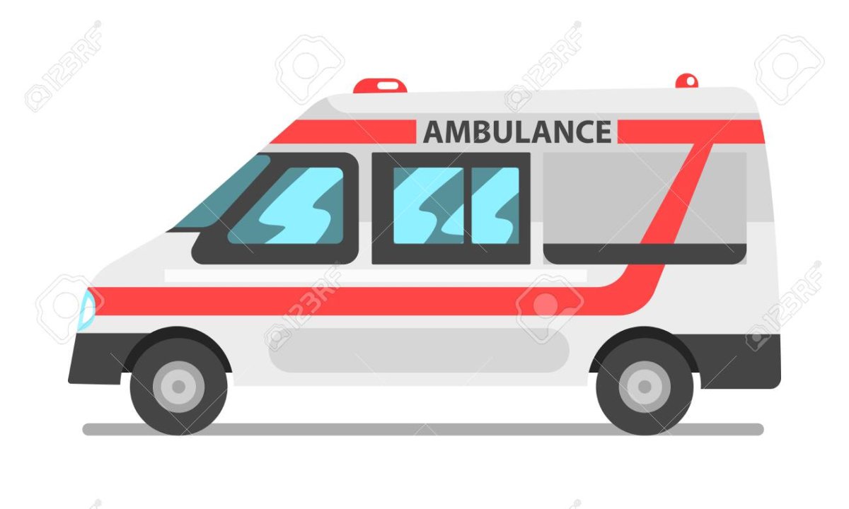 Карета скорой помощи на белом фоне