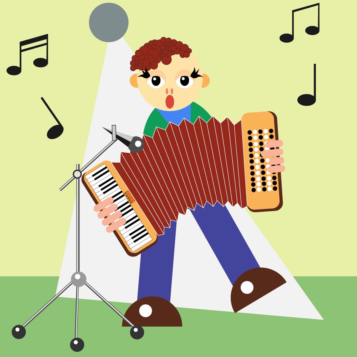 Мультяшный аккордеон музыкальные инструменты