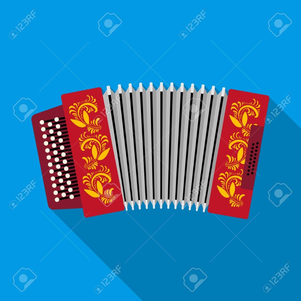 В народном стиле гармонь