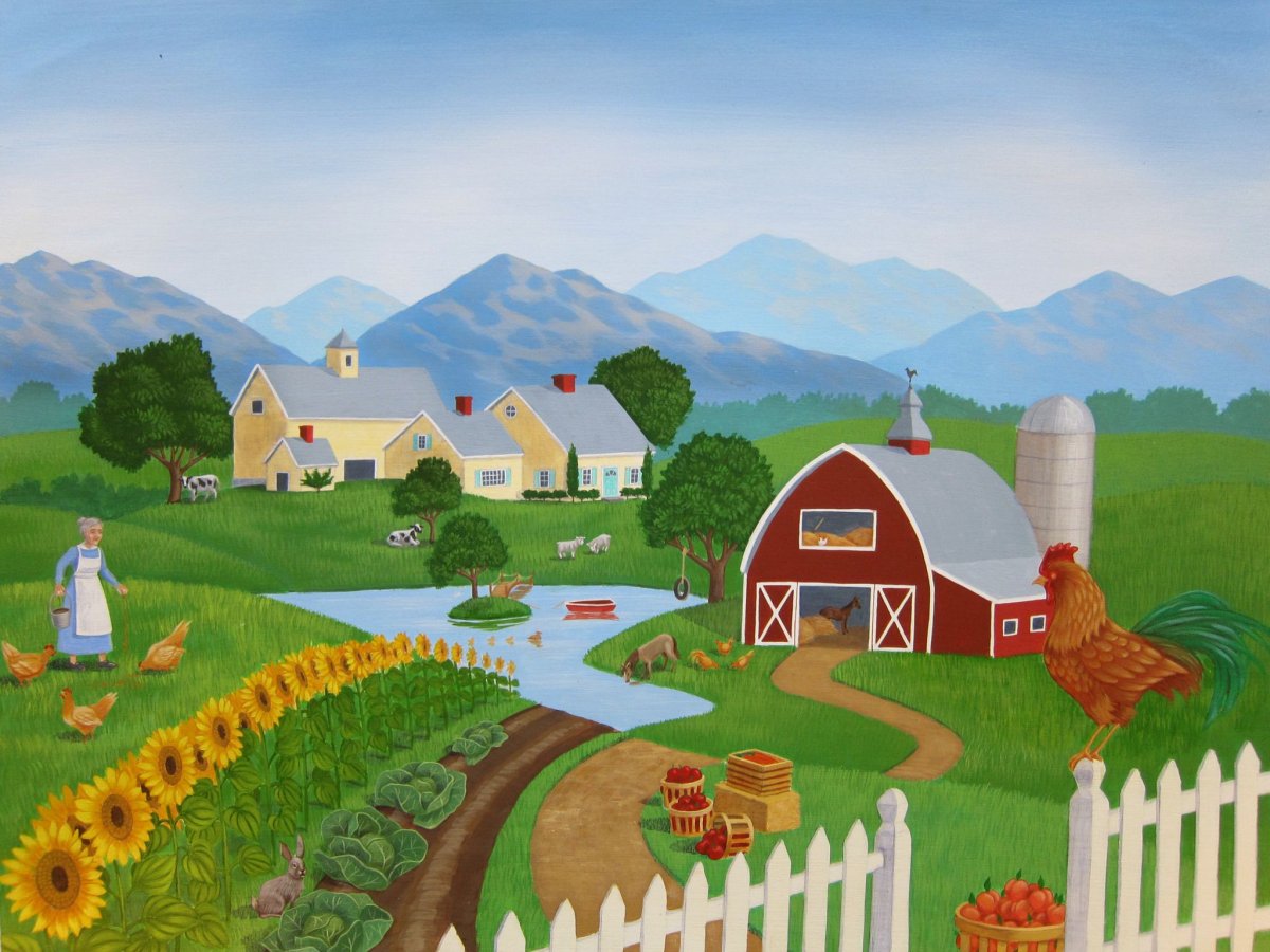 Ферма домики иллюстрация