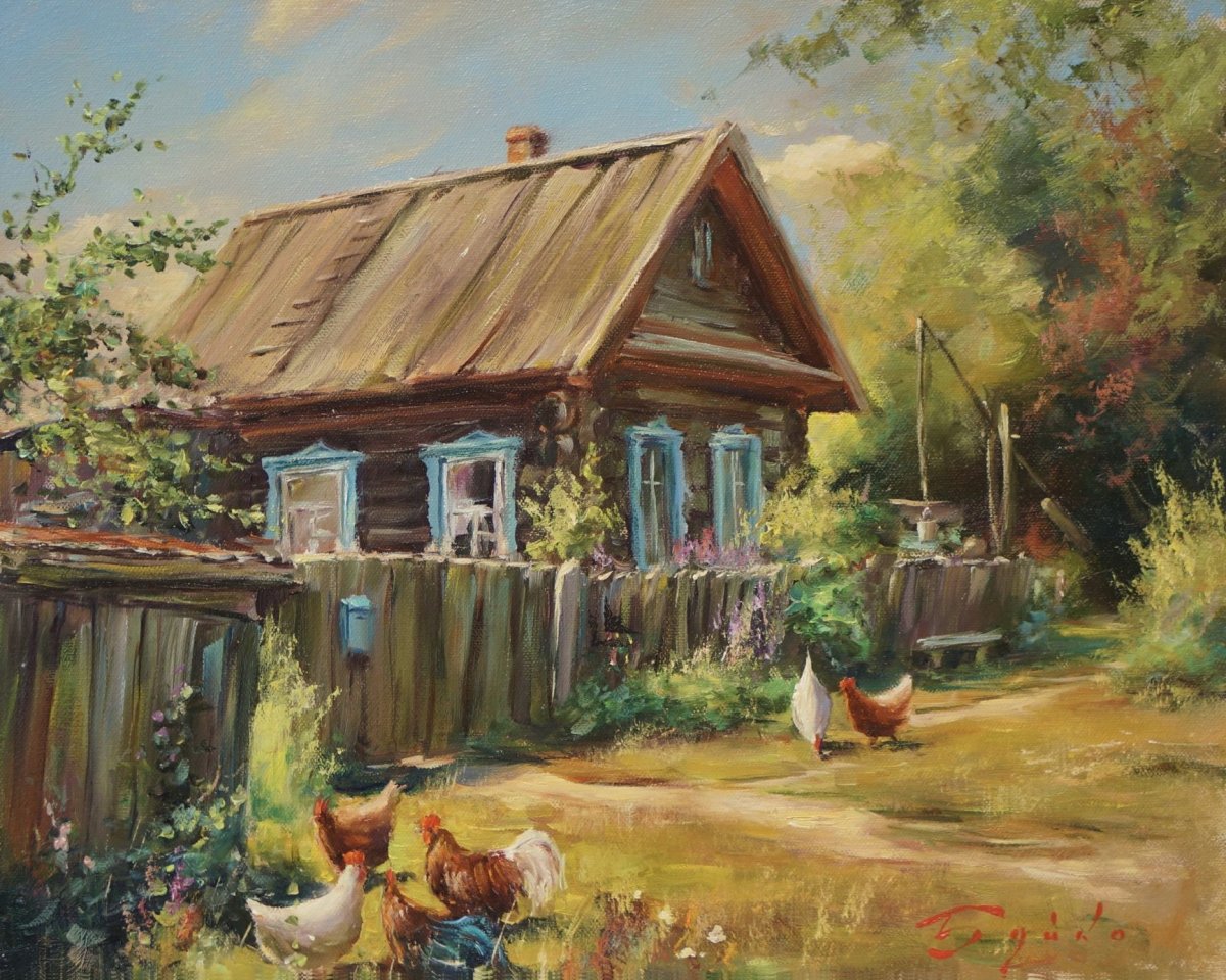 Художник Олег Буйко картины деревня