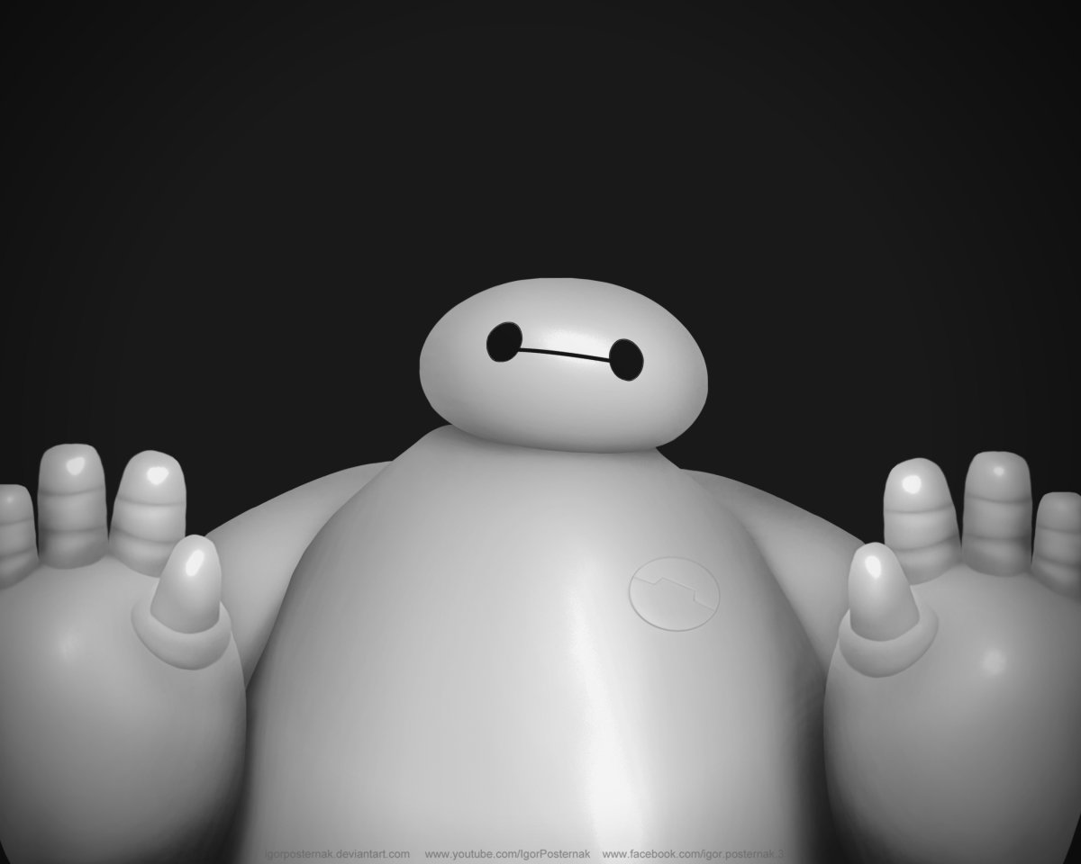 Белый робот из мультика город героев