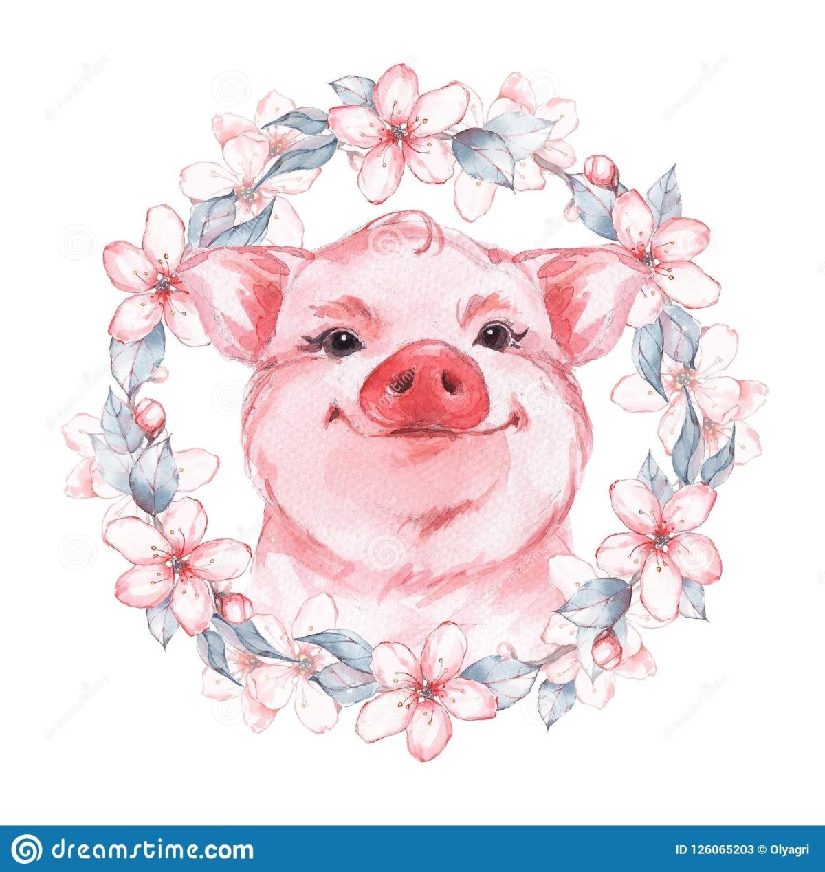 Милые свинки акварель