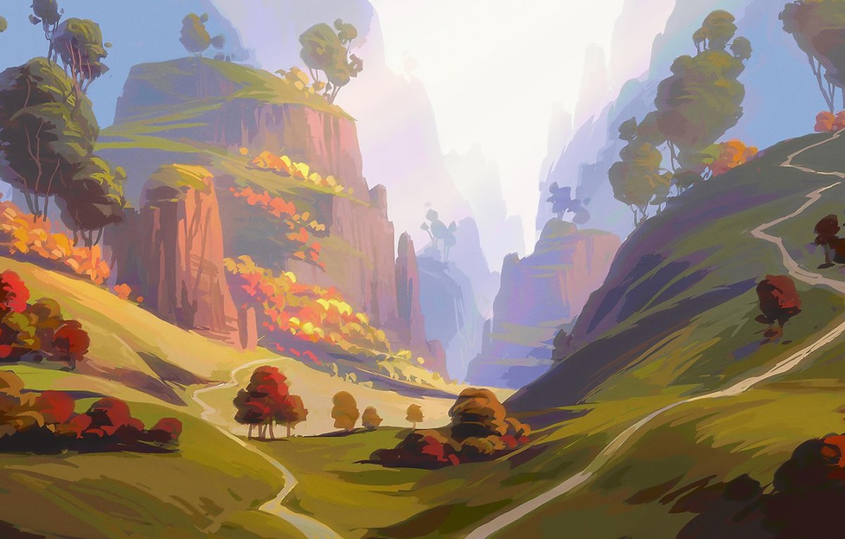 Пейзаж в казуальном стиле