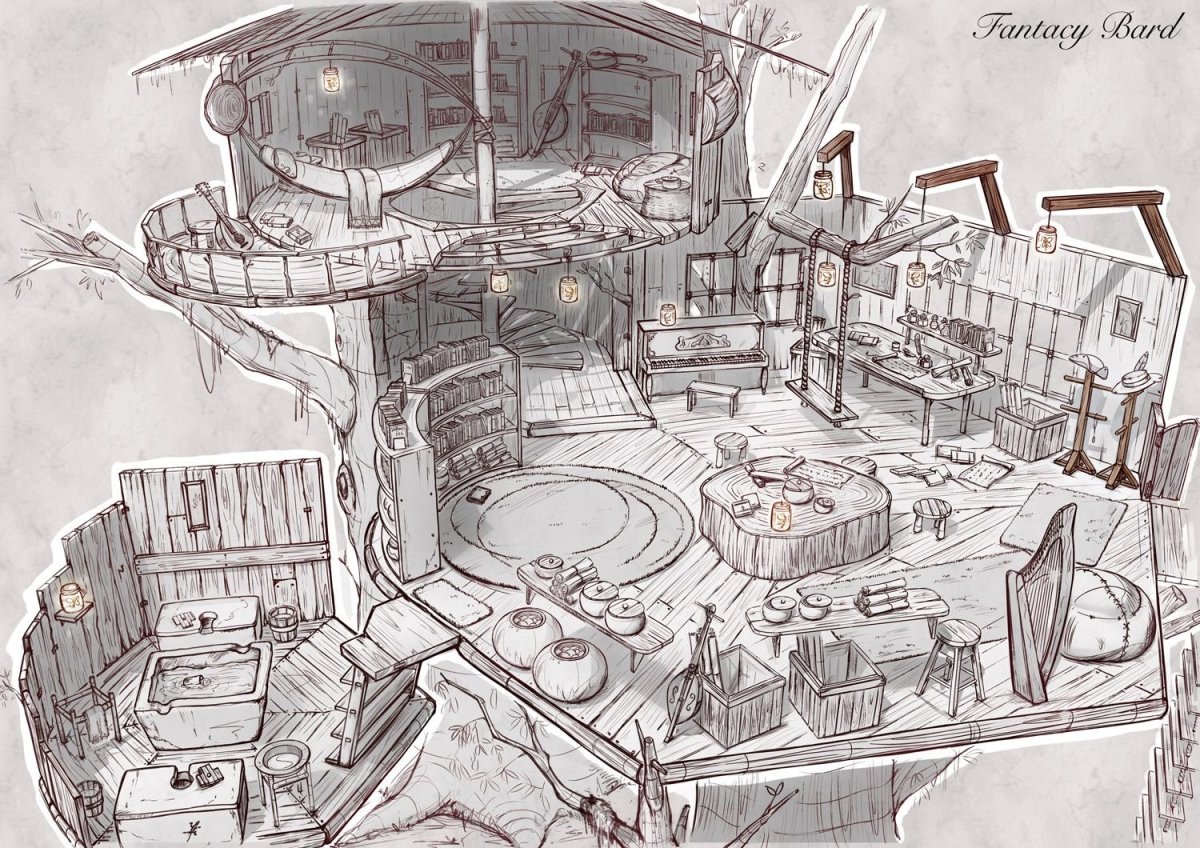 Концепт арт окружения комната