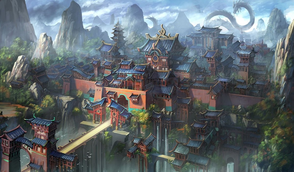 Китайский город арт