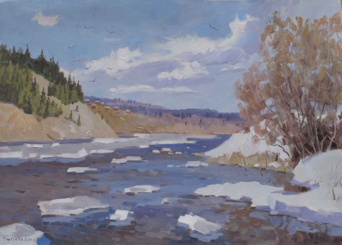 Ледоход на реке Волга