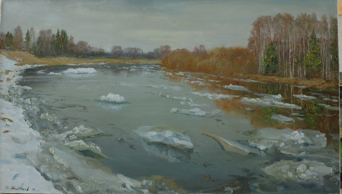 Анимация ледоход на реке