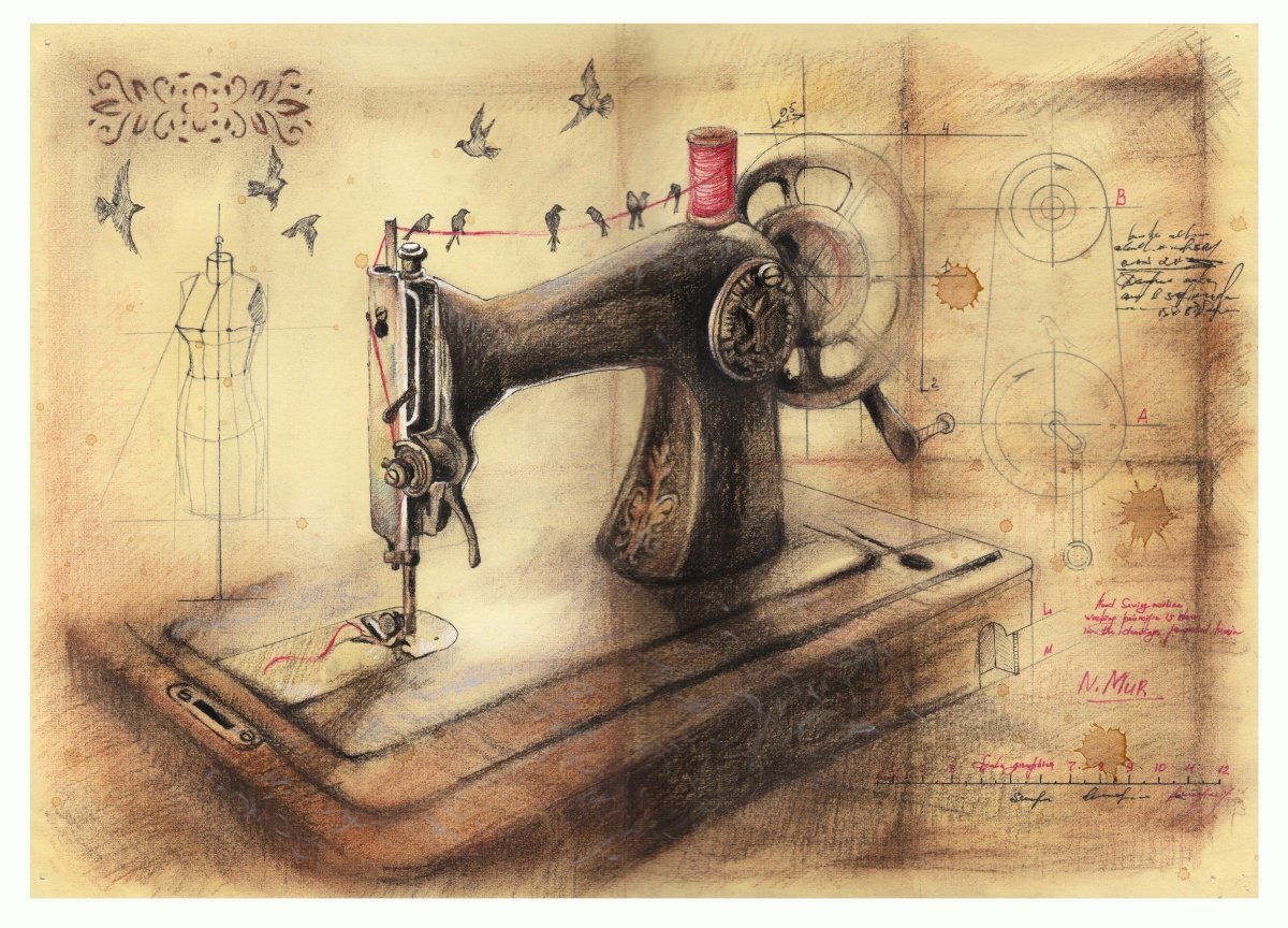 Швейная машинка стилизованная