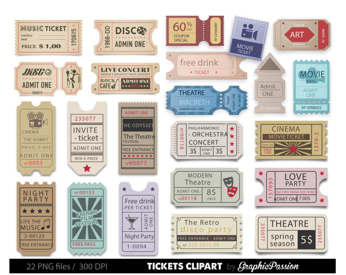 Билет векторный клипарт