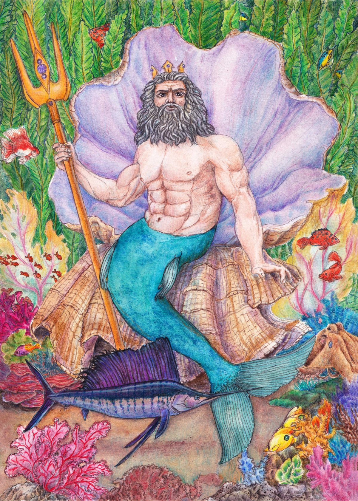 Фигурка Bullyland принцессы Диснея царь Тритон 12354