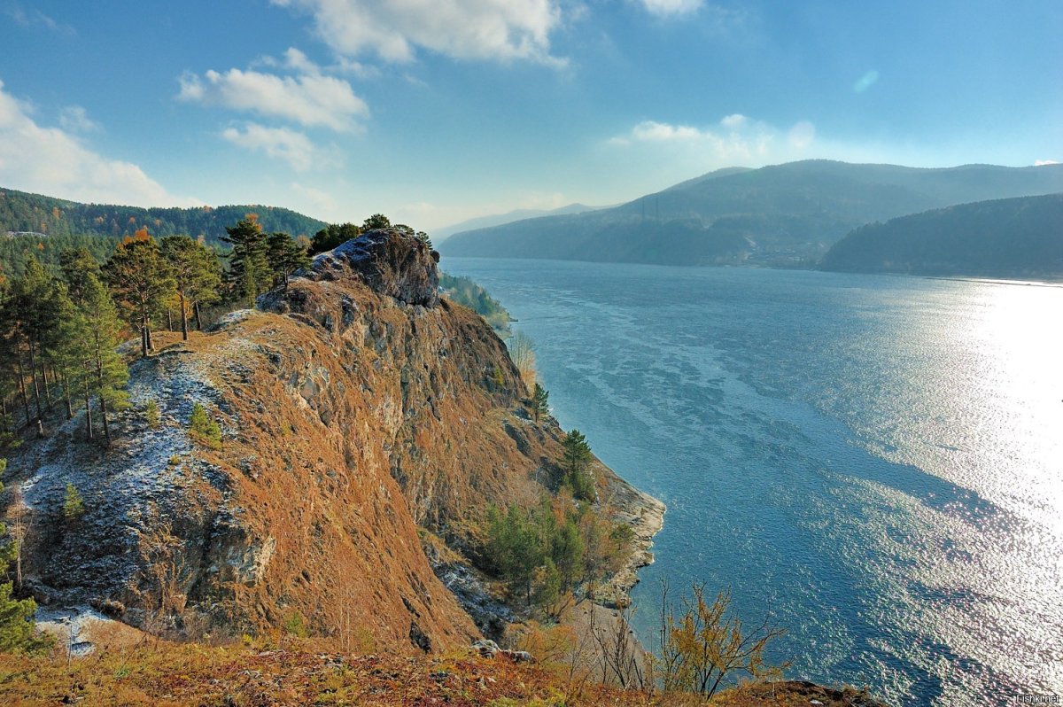 Красоты Красноярска скалы река Енисей