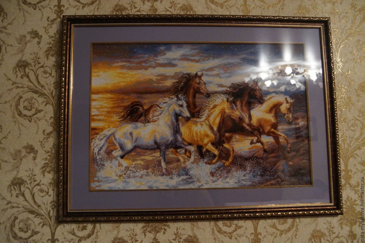 Лошади в лучах заката