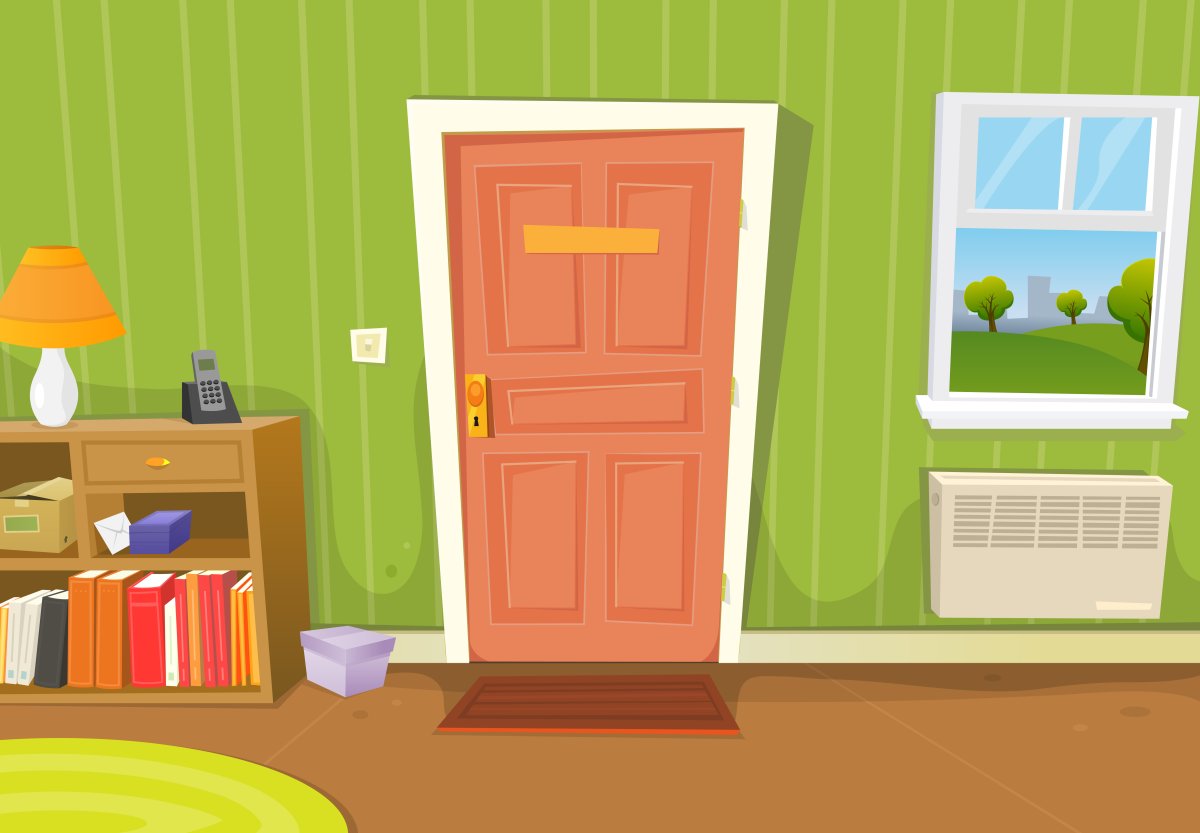 Мультяшная дверь в квартиру