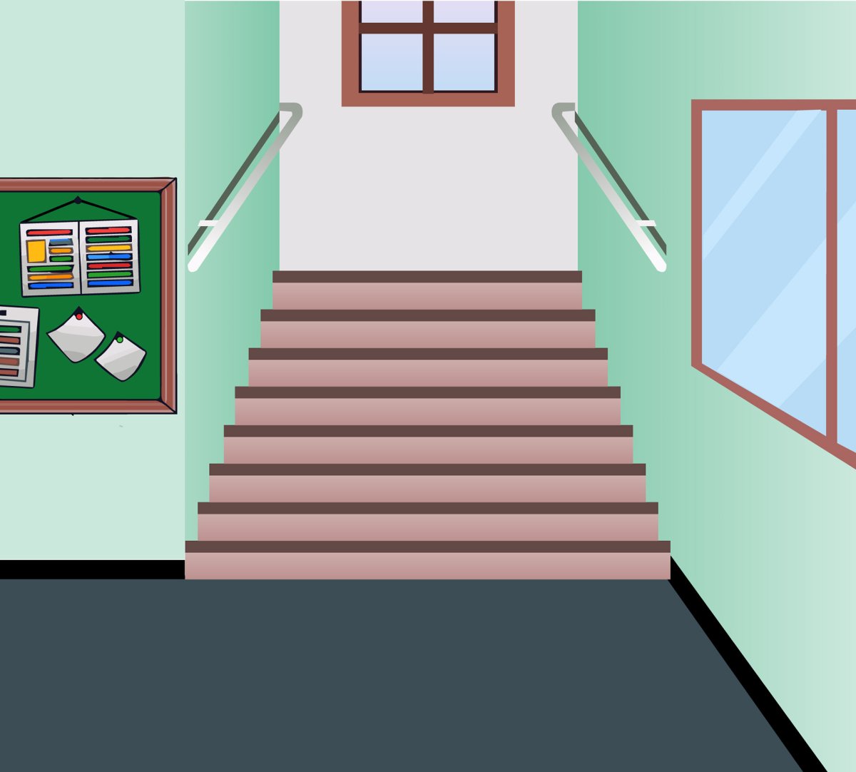 Коридор подъезда с лестницей