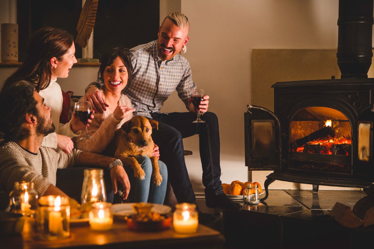 Семейная фотосессия у камина