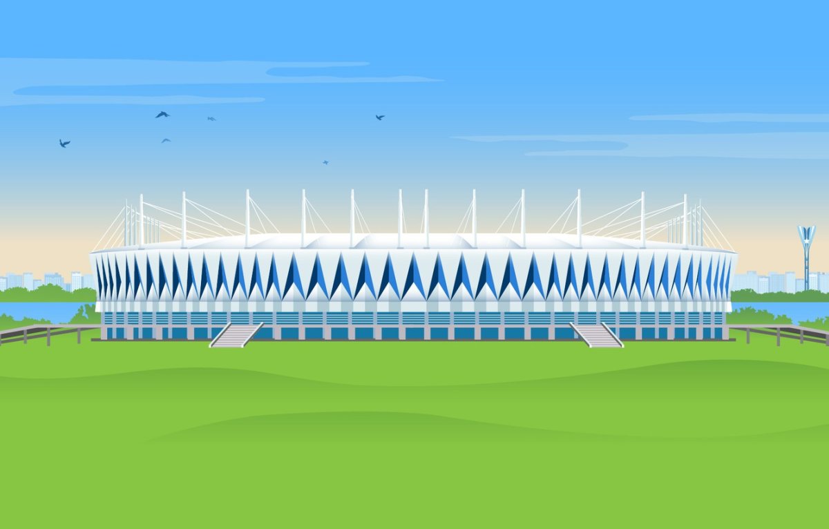 Дети на футбольном стадионе